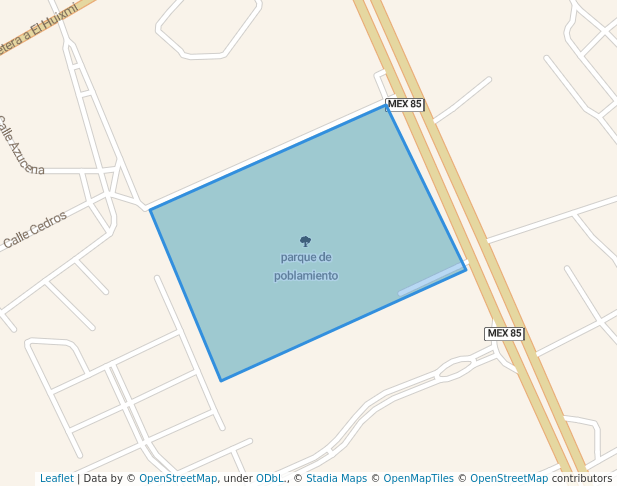 walking in parque de poblamiento map in Pachuca de Soto