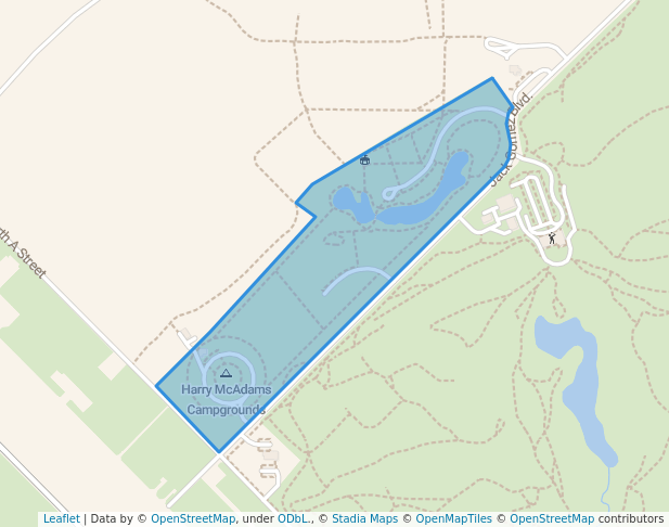walking in Harry McAdams Park map in Hobbs