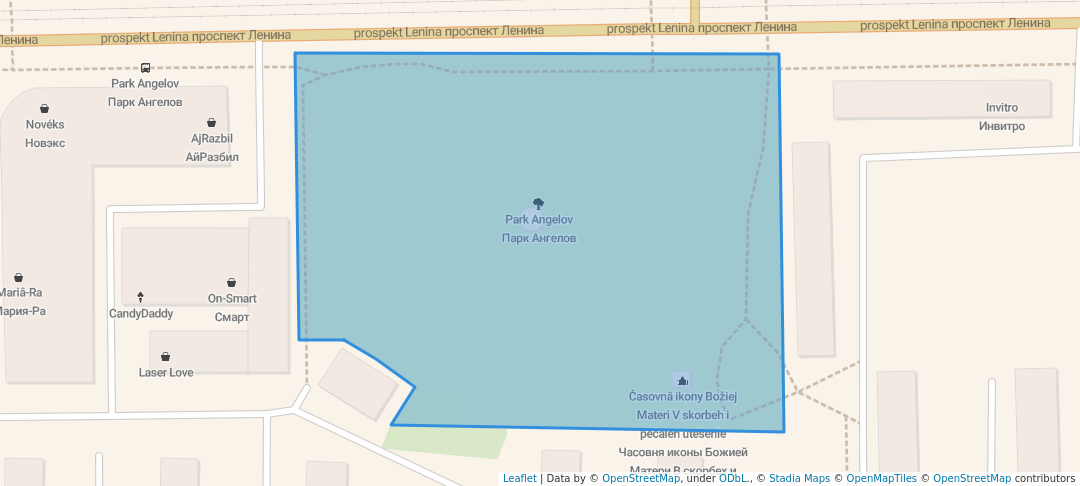 walking in Парк Ангелов map in Kemerovo