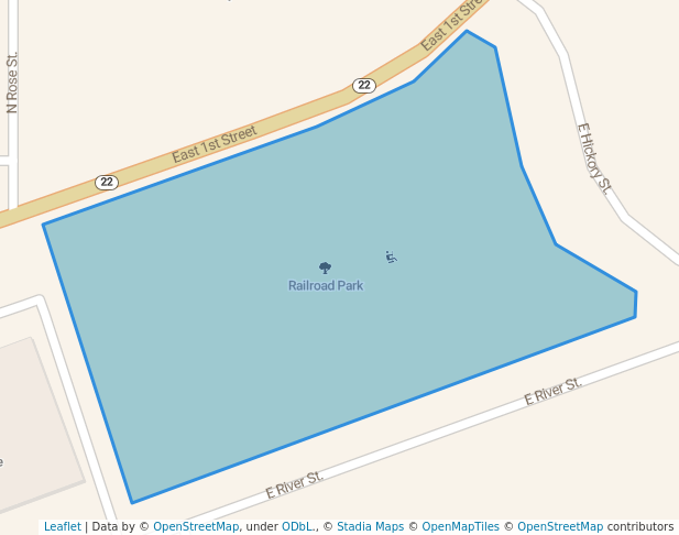 walking in Railroad Park map in Riverside