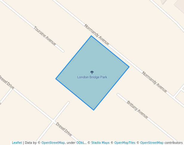 walking in London Bridge Park map in Port Arthur