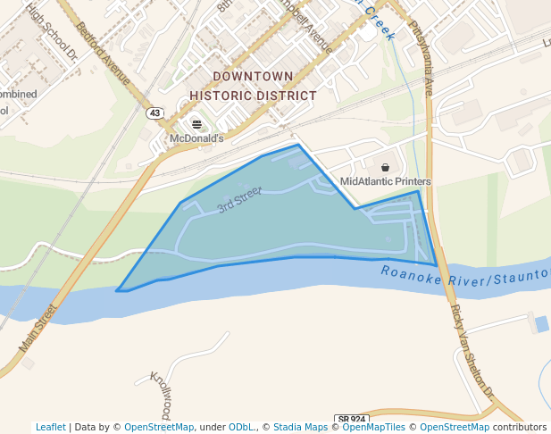 walking in English Park map in Hurt