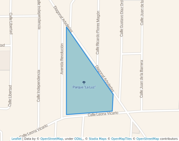 walking in Parque "La Luz" map in Juventino Rosas