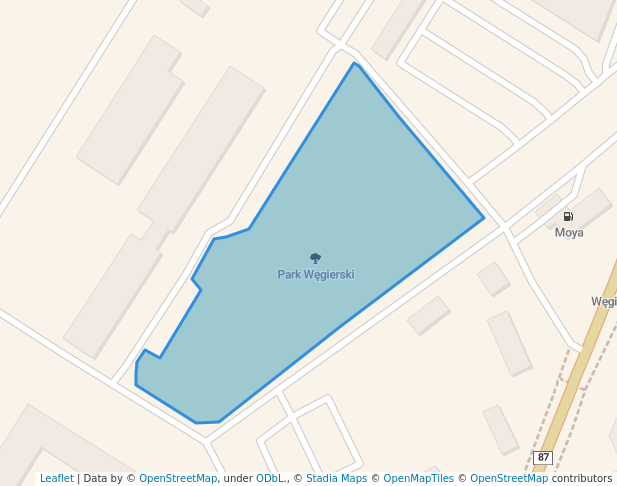 walking in Park Węgierski map in Nowy Sącz