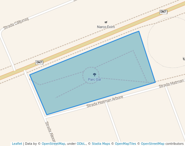 walking in Parc Gai map in Arad