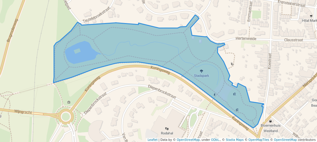 walking in Stadspark map in Kerkrade