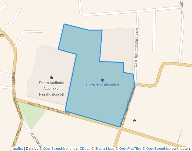 walking in Plaza de la Identidad map in Chimalhuacán