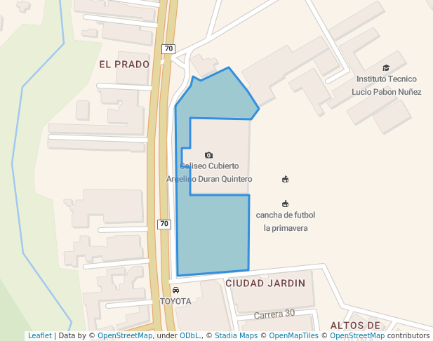 walking in parque  Coliseo map in Ocaña