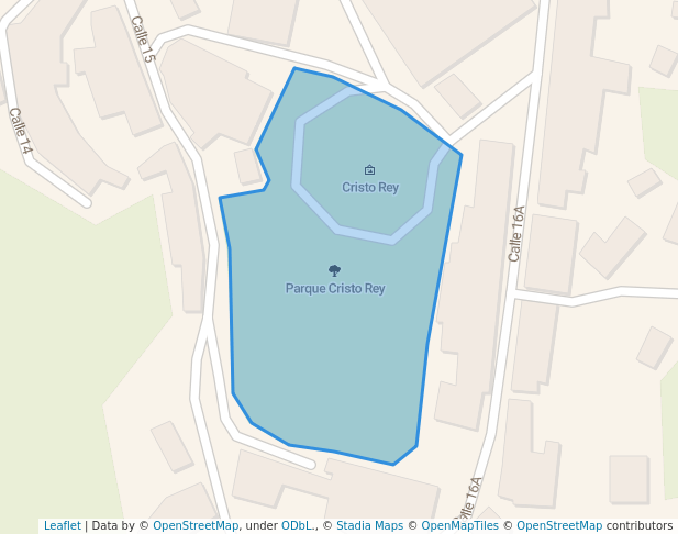 walking in Parque Cristo Rey map in Ocaña