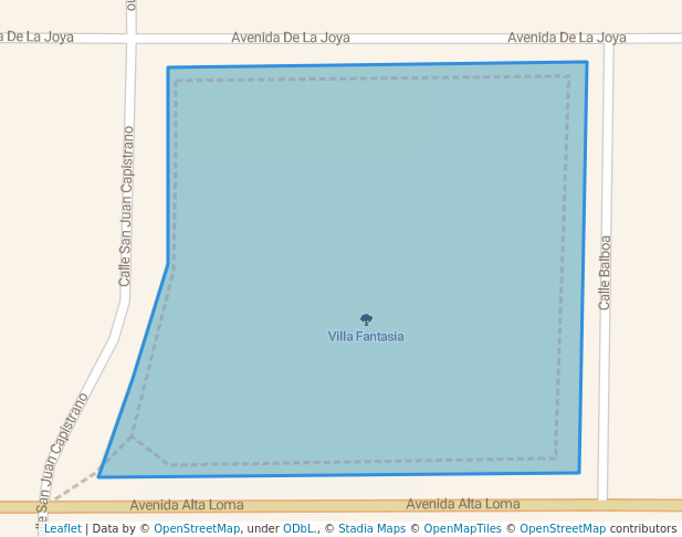 walking in Villa Fantasia map in Mexicali