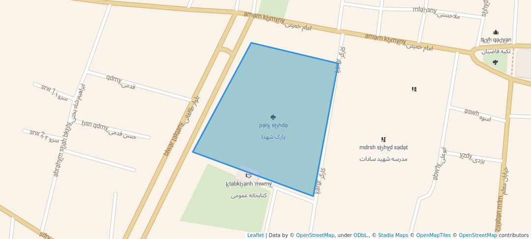 walking in پارک شهدا map in Eshtehard