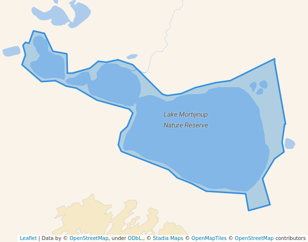 walking in Lake Mortijinup Nature Reserve map in Dalyup