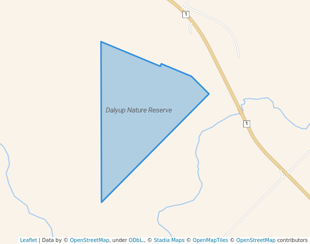 walking in Dalyup Nature Reserve map in Dalyup