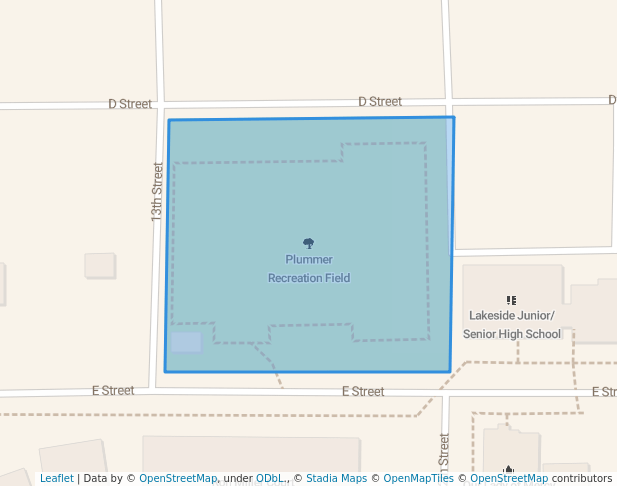 walking in Plummer Recreation Field map in Plummer