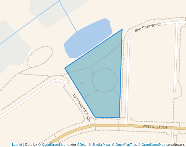 walking in Wirraway Park map in Thornton