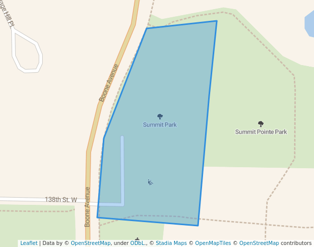 walking in Summit Park map in Savage