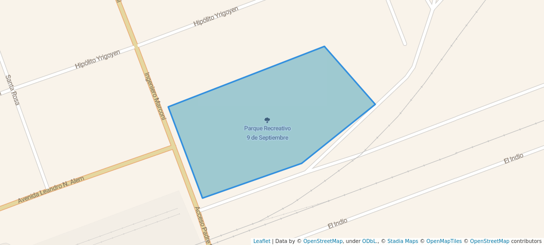 walking in Parque Recreativo 9 de Septiembre map in Catriló