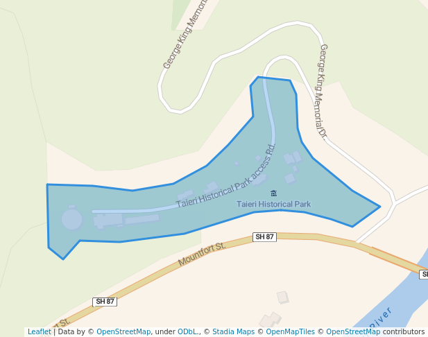 walking in Taieri Historical Park map in Outram