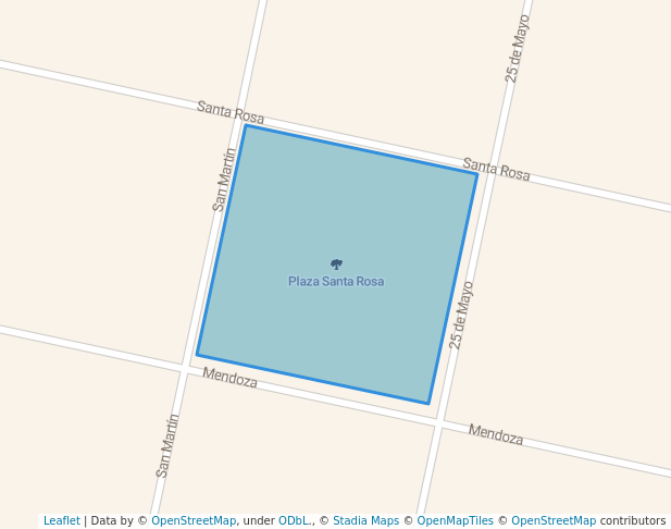 Plaza Santa Rosa in Corral de Bustos | Map and Routes