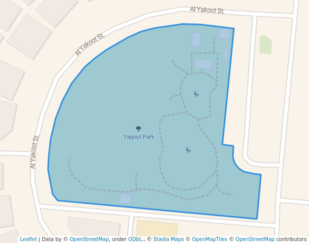 walking in Yaqout Park map in Dhahran