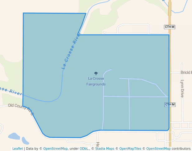 walking in La Crosse Fairgrounds map in West Salem