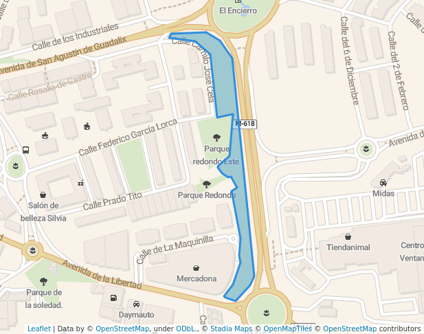 walking in Parque Minerva map in Colmenar Viejo