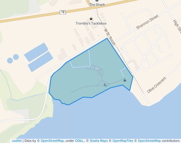 walking in Kitchener Park map in Orillia