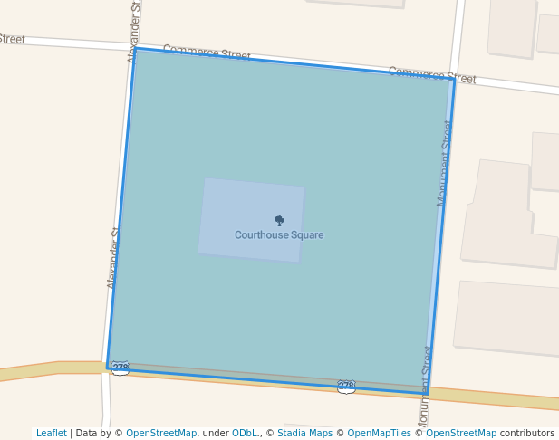 walking in Courthouse Square map in Crawfordville