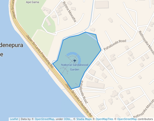 walking in National Sandalwood Garden map in Sri Jayawardenepura Kotte