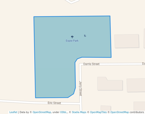 walking in Espie Park map in Chubbuck