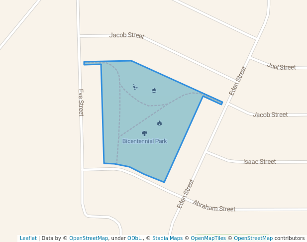 walking in Bicentennial Park map in Chubbuck