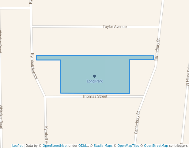 walking in Long Park map in Chubbuck