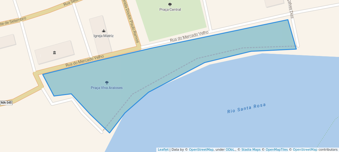 walking in Praça Viva Araioses map in Araioses