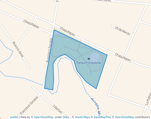 walking in Parque Fundadores map in Poza Rica de Hidalgo