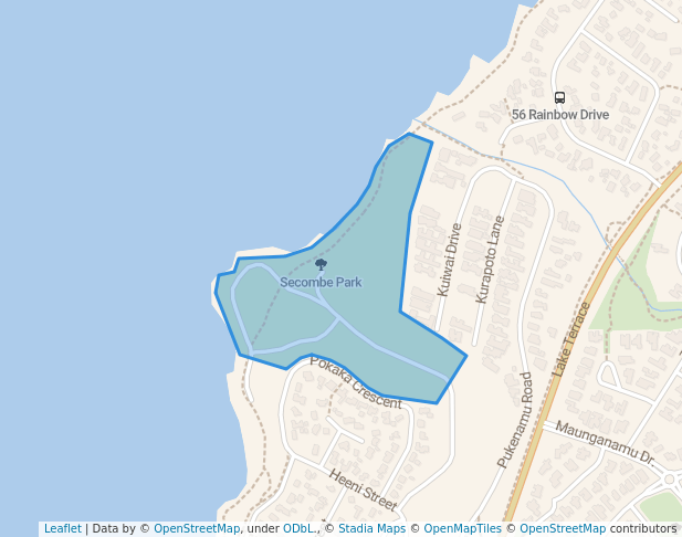 walking in Secombe Park map in Taupō