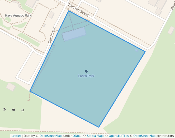 walking in Lark's Park map in Hays