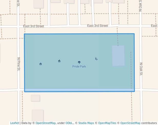 walking in Pride Park map in Hoisington