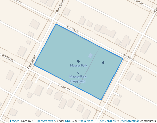 walking in Massey Park map in Hays