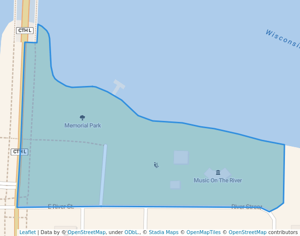 walking in Memorial Park map in Tomahawk