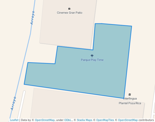 walking in Parque Play Time map in Poza Rica de Hidalgo