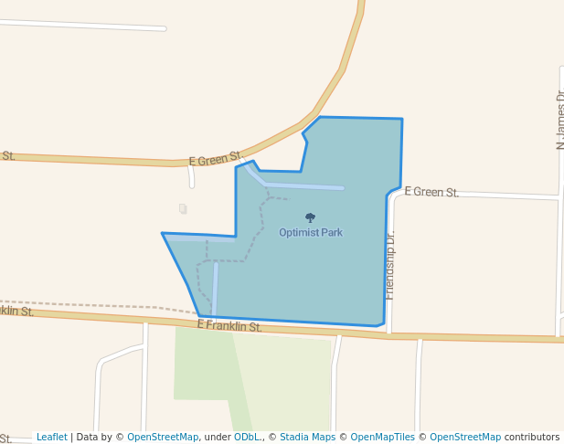 walking in Optimist Park map in Clinton