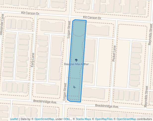 walking in Douglas MacArthur map in Marina