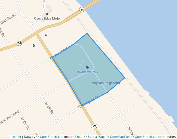 walking in Riverview Park map in Louisiana