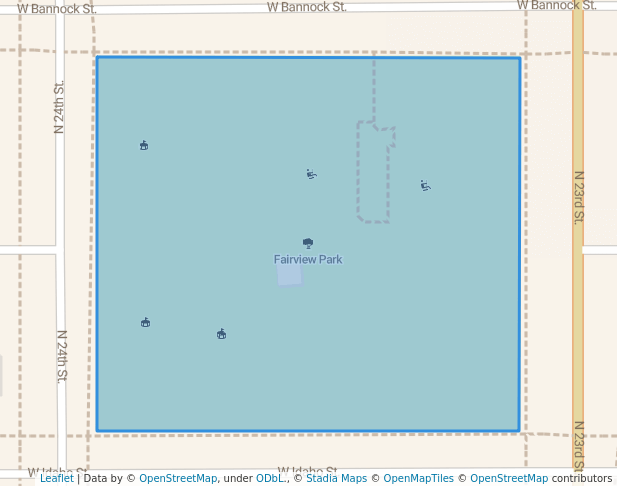 walking in Fairview Park map in Boise