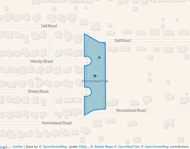 walking in Homestead Park map in Chubbuck
