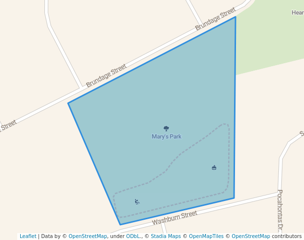 walking in Mary's Park map in Chubbuck