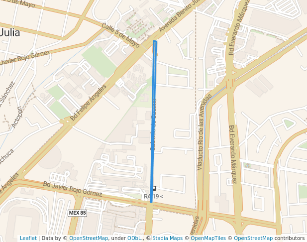 walking in Calzada de Cuesco map in Pachuca de Soto