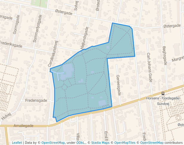 walking in Caroline Amalie Lund map in Horsens