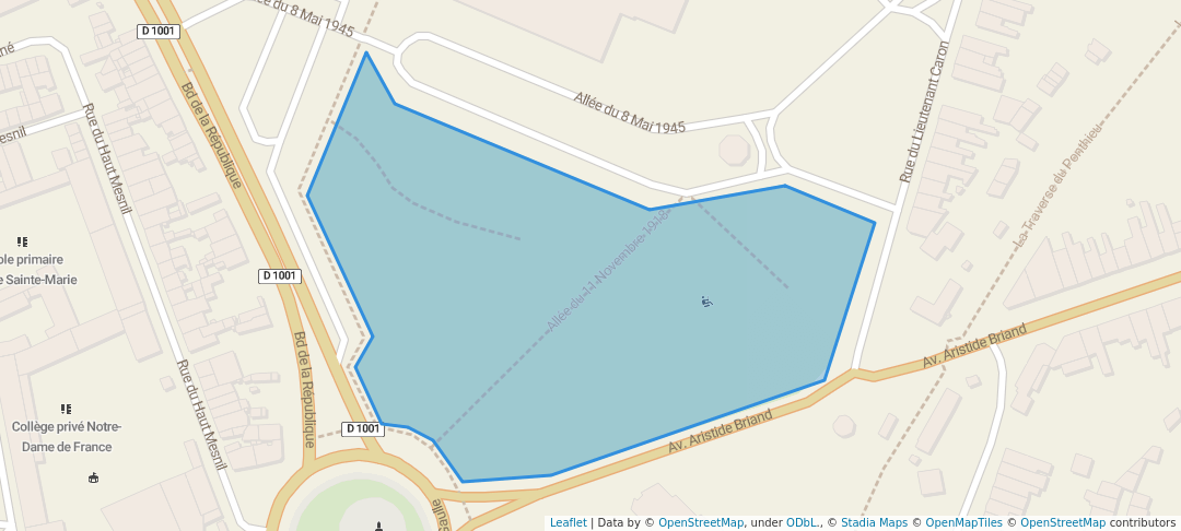 walking in Parc de la Piscine map in Abbeville