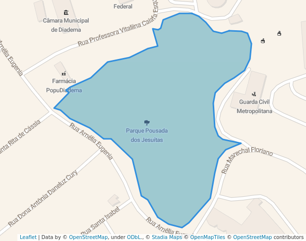 walking in Parque Pousada dos Jesuítas map in Diadema